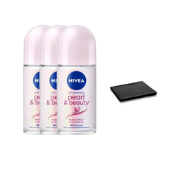 NIVEA Pearl & Beauty roll-on application, delivering refreshing floral scent all day.