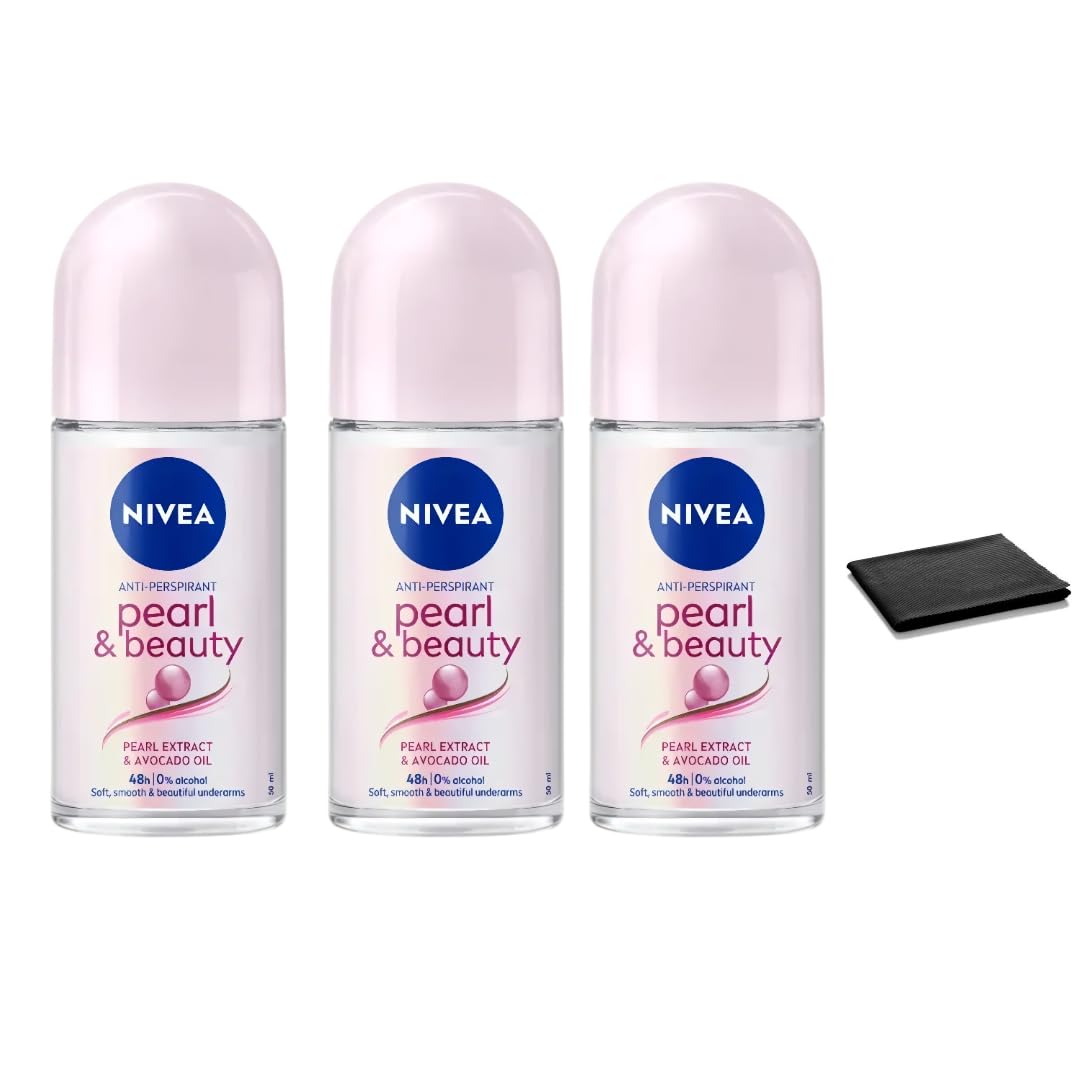NIVEA Pearl & Beauty roll-on bottle offering 48-hour protection and soft underarms.