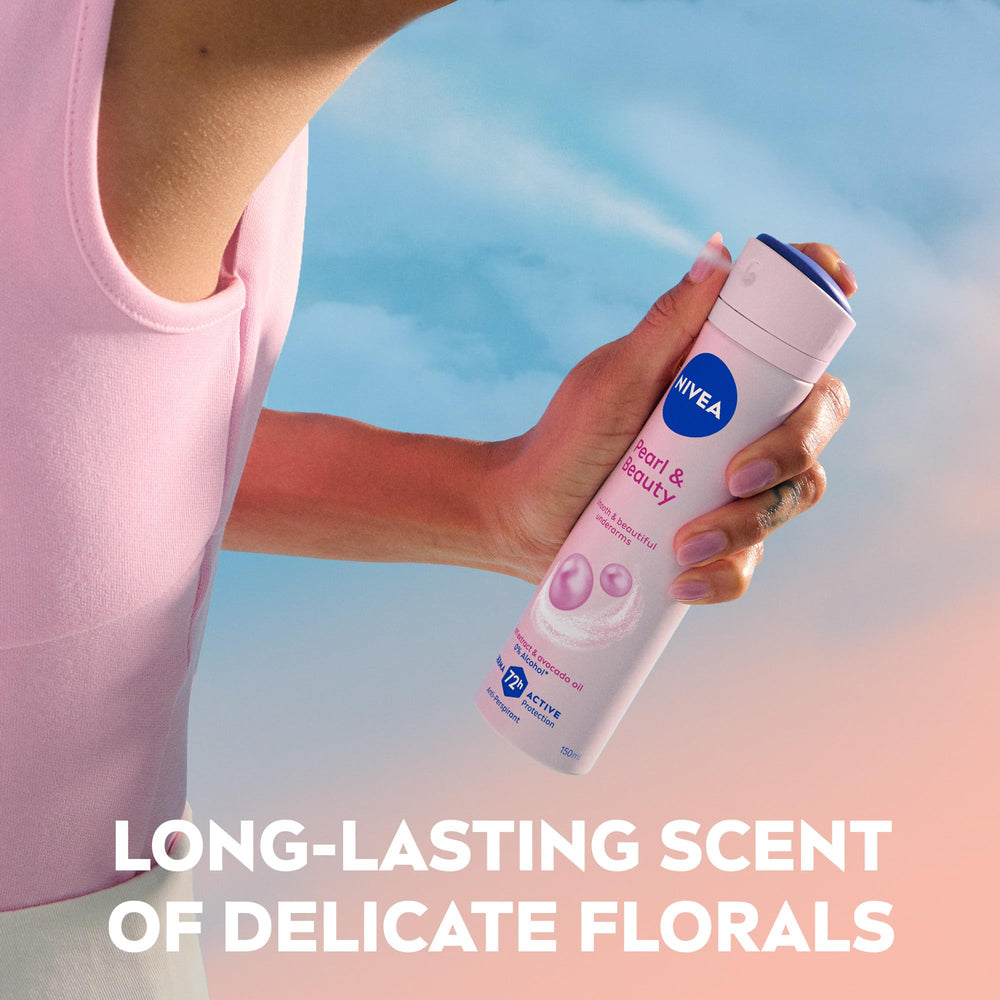 NIVEA Pearl Beauty Spray ideal after shaving for gentle care.