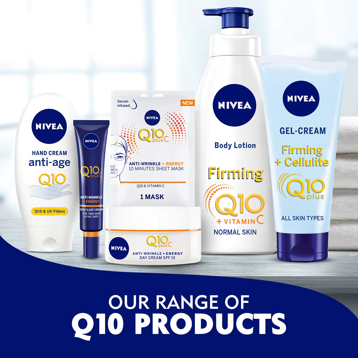 SPF15 protection provided by NIVEA Q10 Energy Glow daily.