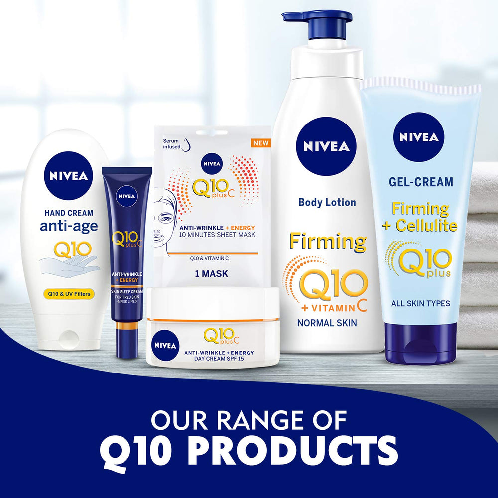 SPF15 protection provided by NIVEA Q10 Energy Glow daily.