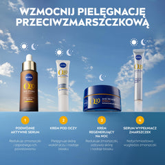 NIVEA Q10 Energy Night Cream texture on skin for overnight hydration and smoothness