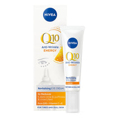 NIVEA Q10 plusC eye cream bottle front, energising the eye area.