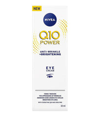 NIVEA Q10 Power Eye Cream packaging, compact tube for travel-friendly skincare.