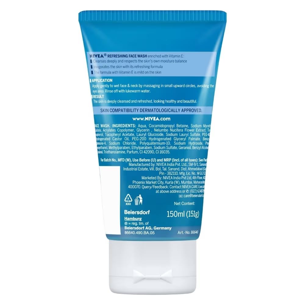 NIVEA refreshing face wash gel texture viewed during cleansing