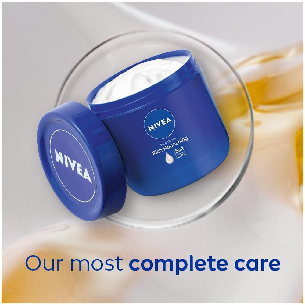NIVEA cream texture close-up highlighting rich, non-greasy formula for dry skin