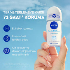 NIVEA roll-on application showing smooth glide for quick deodorant ritual.