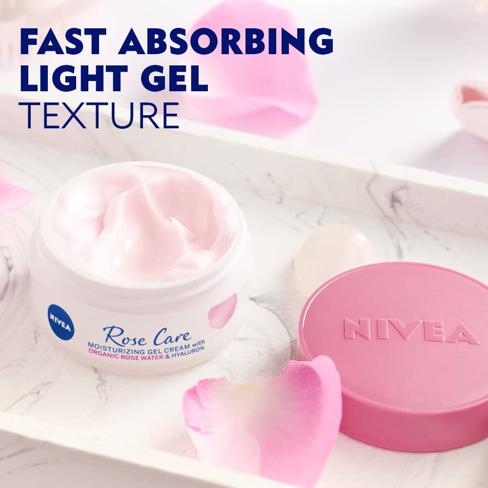 NIVEA packaging with rose petals emphasizes natural-origin ingredients