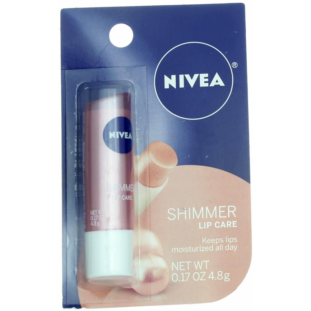 NIVEA Shimmer Radiant Lip Care tube closeup for smooth lips