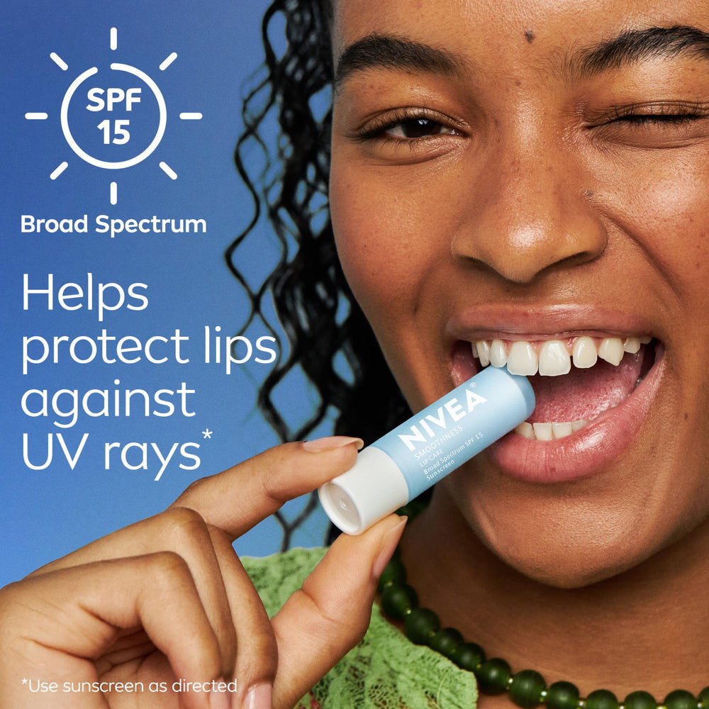 NIVEA Smoothness Lip Care SPF 15 texture detail shows creamy consistency.