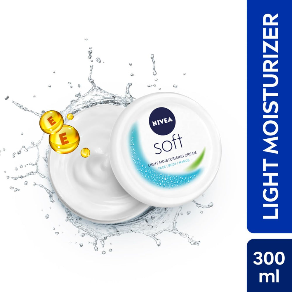NIVEA Soft cream texture close-up showing light nongreasy feel