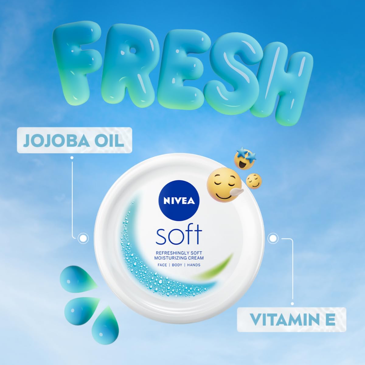 NIVEA Soft lid and label close-up for clear branding