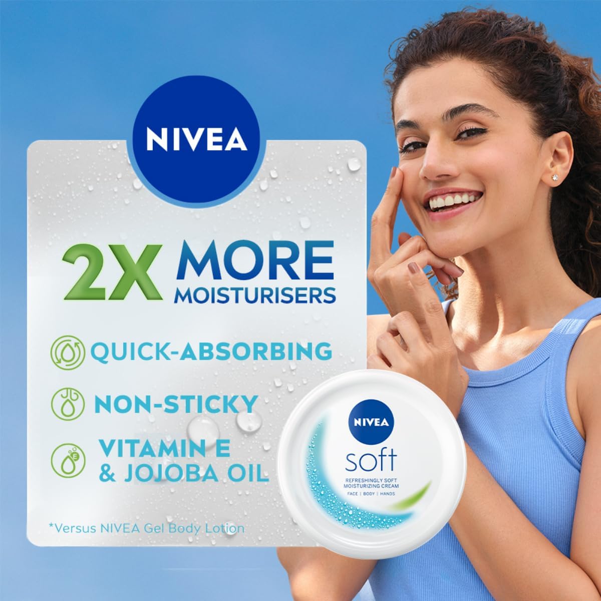 NIVEA Soft non-greasy formula visual cue.