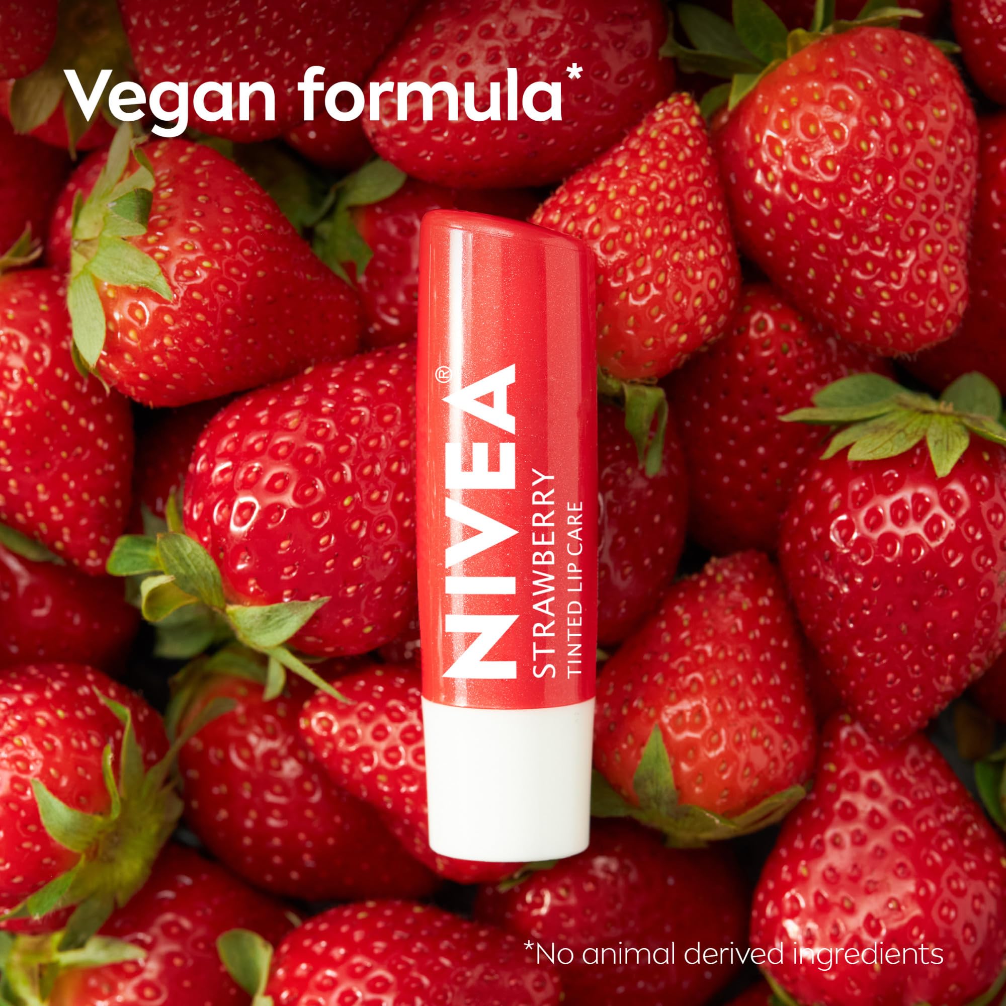 NIVEA Strawberry Lip Care compact tube ideal for daily moisture