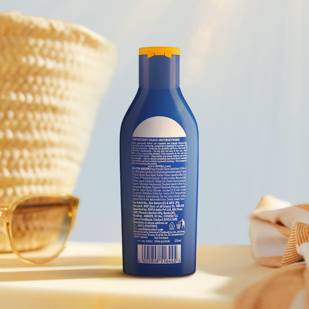 NIVEA sun protection used outdoors with lightweight feel.
