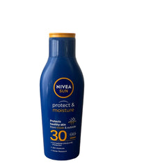 Nivea Sun Protect and Moisture SPF 30 texture closeup showing creamy, hydrating sunscreen ideal for smooth skin