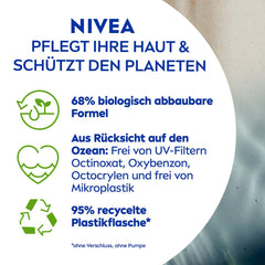 Nivea Sun SPF 30 bottle tilted for easy dispensing