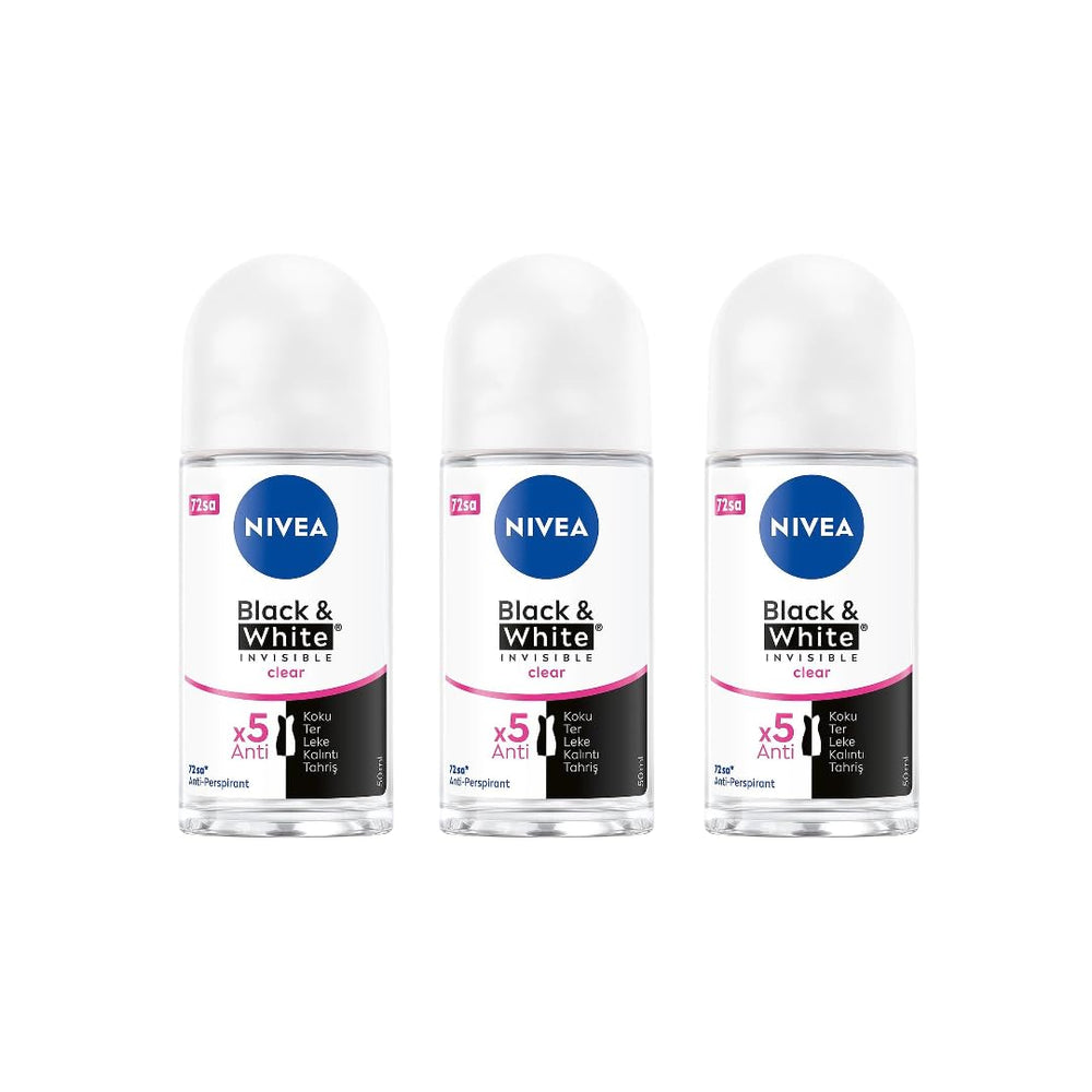 NIVEA Women invisible roll-on bottle providing 72-hour protection with no white marks.