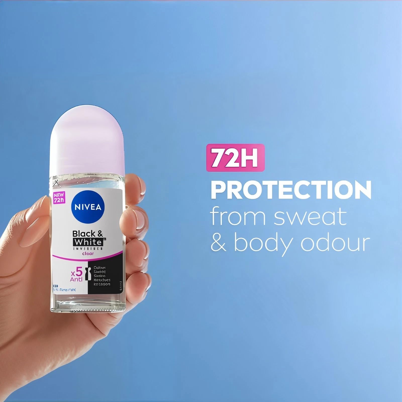 NIVEA Women invisible roll-on 3-pack packaging for easy daily use.