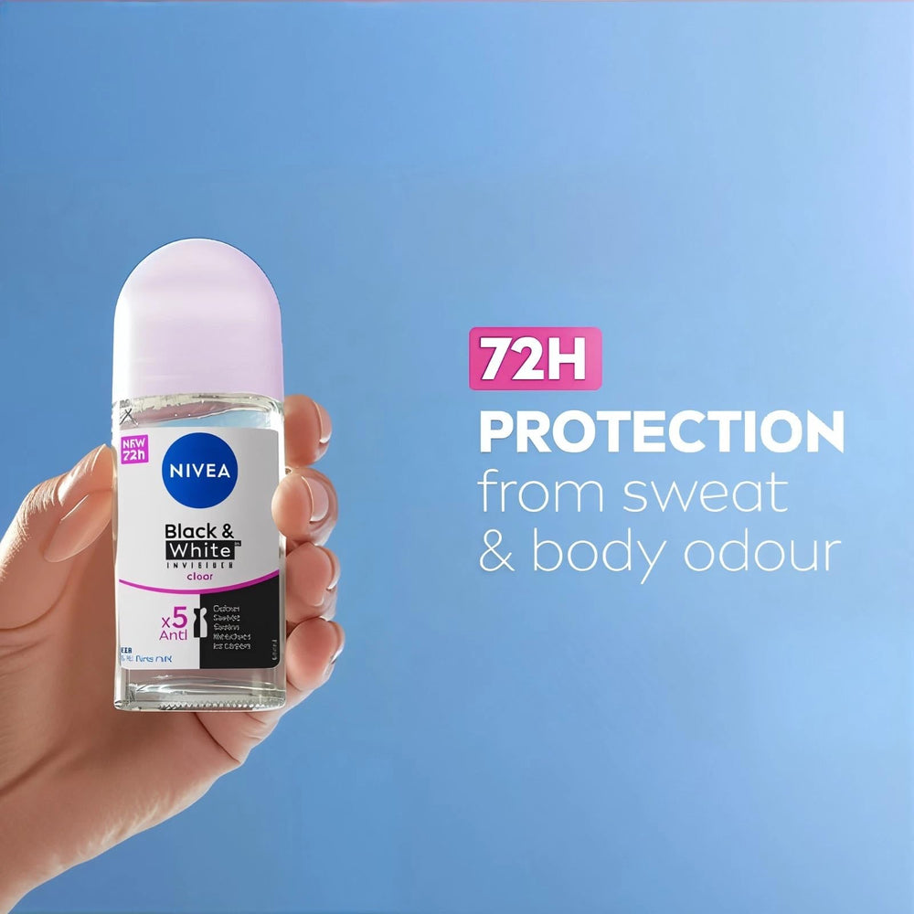 NIVEA Women invisible roll-on 3-pack packaging for easy daily use.