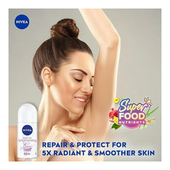 Close-up of underarm care emphasizes gentle, dermatologically tested formula