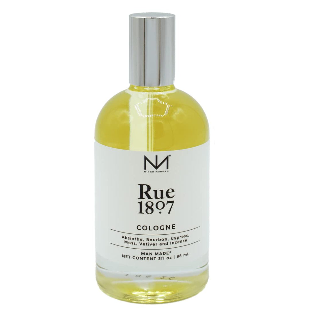 Niven Morgan Black Cypress Rue 1807 bottle, refined masculine fragrance for daily confidence.