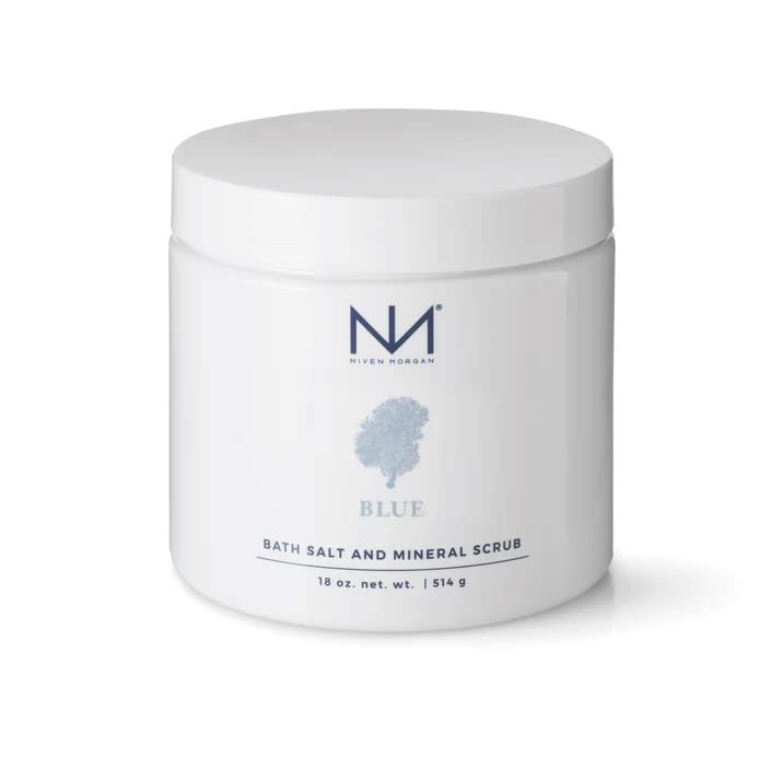 Niven Morgan Blue Bath Salt and Mineral Scrub for a refreshing spa-like experience