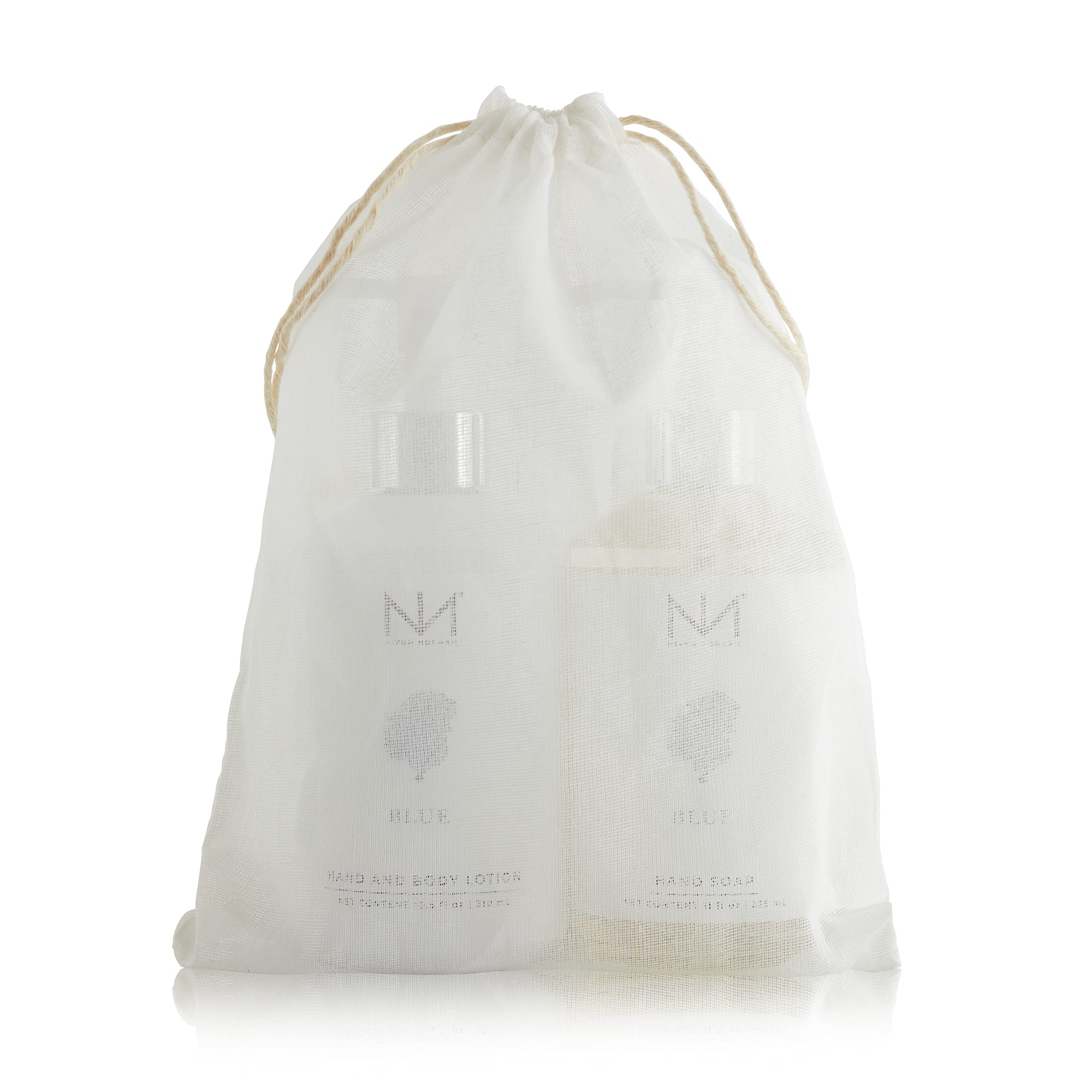 Niven Morgan Blue Hand Lotion bottle highlighting hydrating, aloe-rich formula for smooth, soft skin.