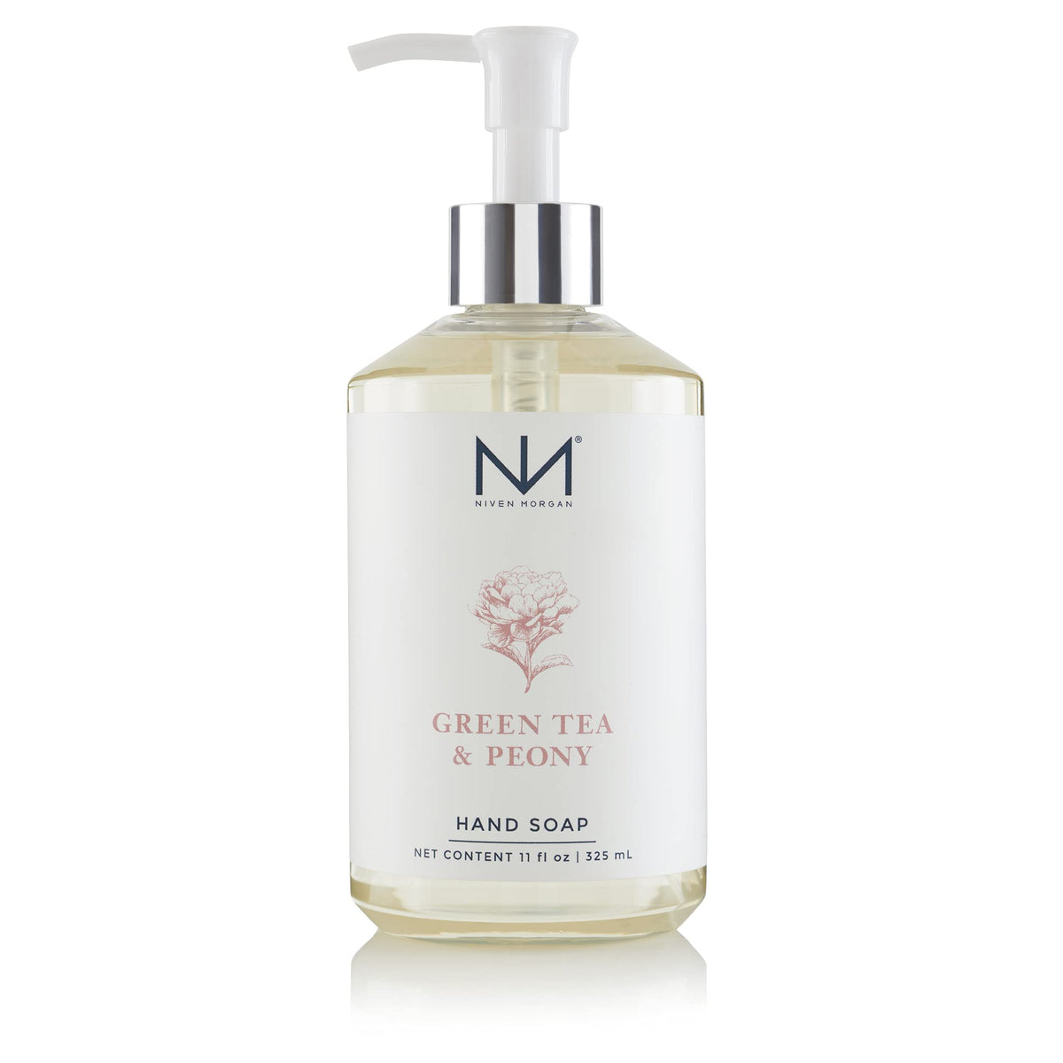 Niven Morgan Green Tea & Peony Hand Soap cleanses gently with aloe and glycerin
