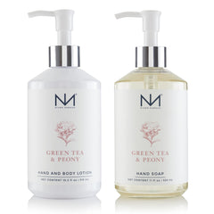 Niven Morgan Green Tea & Peony hand soap bottle for a spa-like daily cleansing ritual.