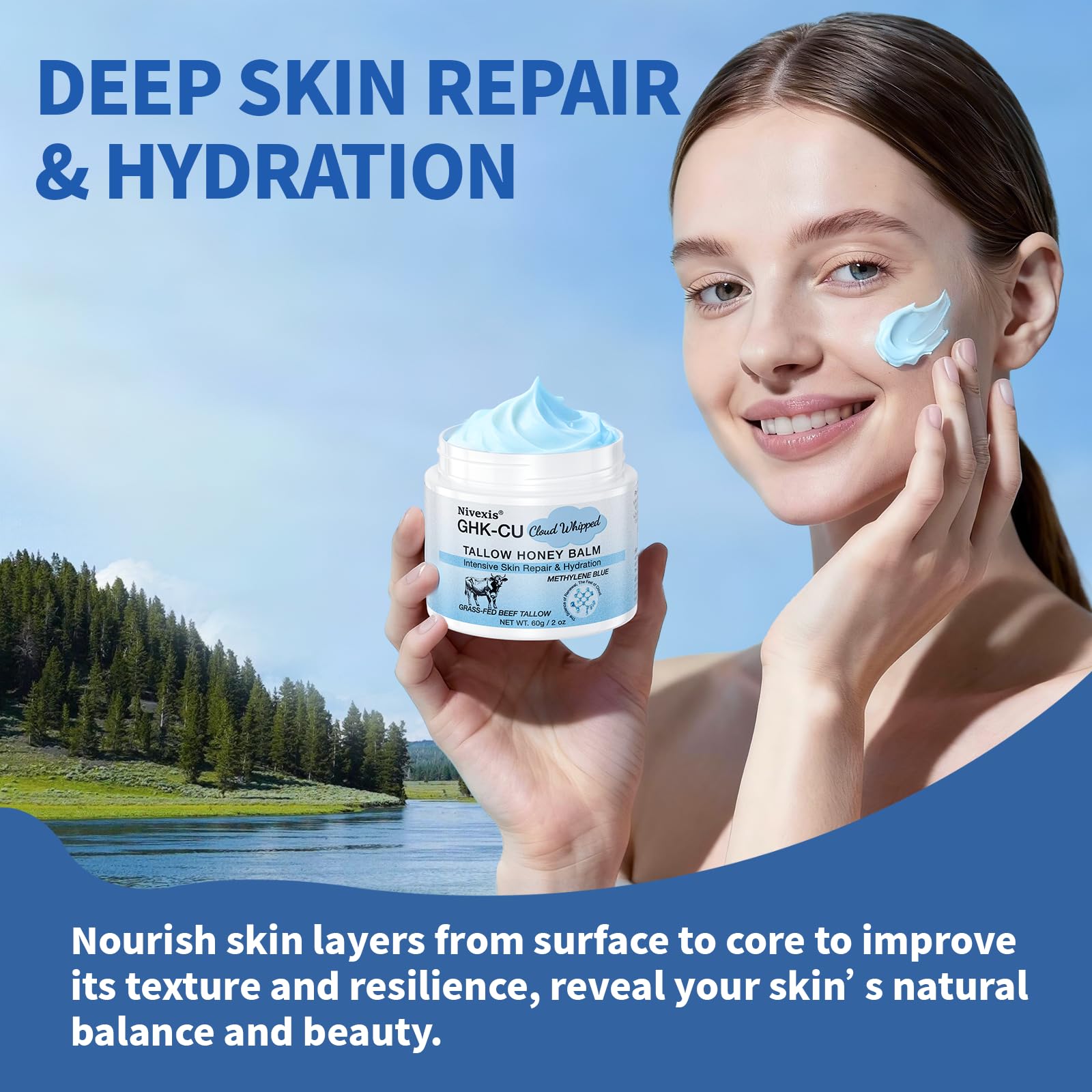 Lightweight formula demonstrating gentle, fast-absorbing hydration.