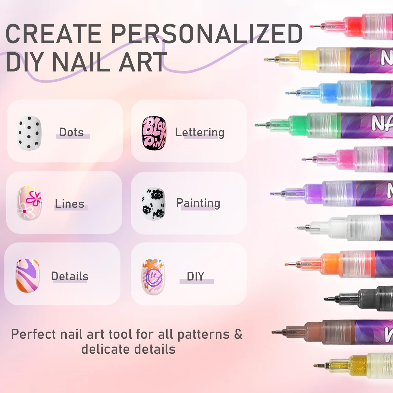 NivLop ergonomic grip for comfortable, steady handling during nail art sessions