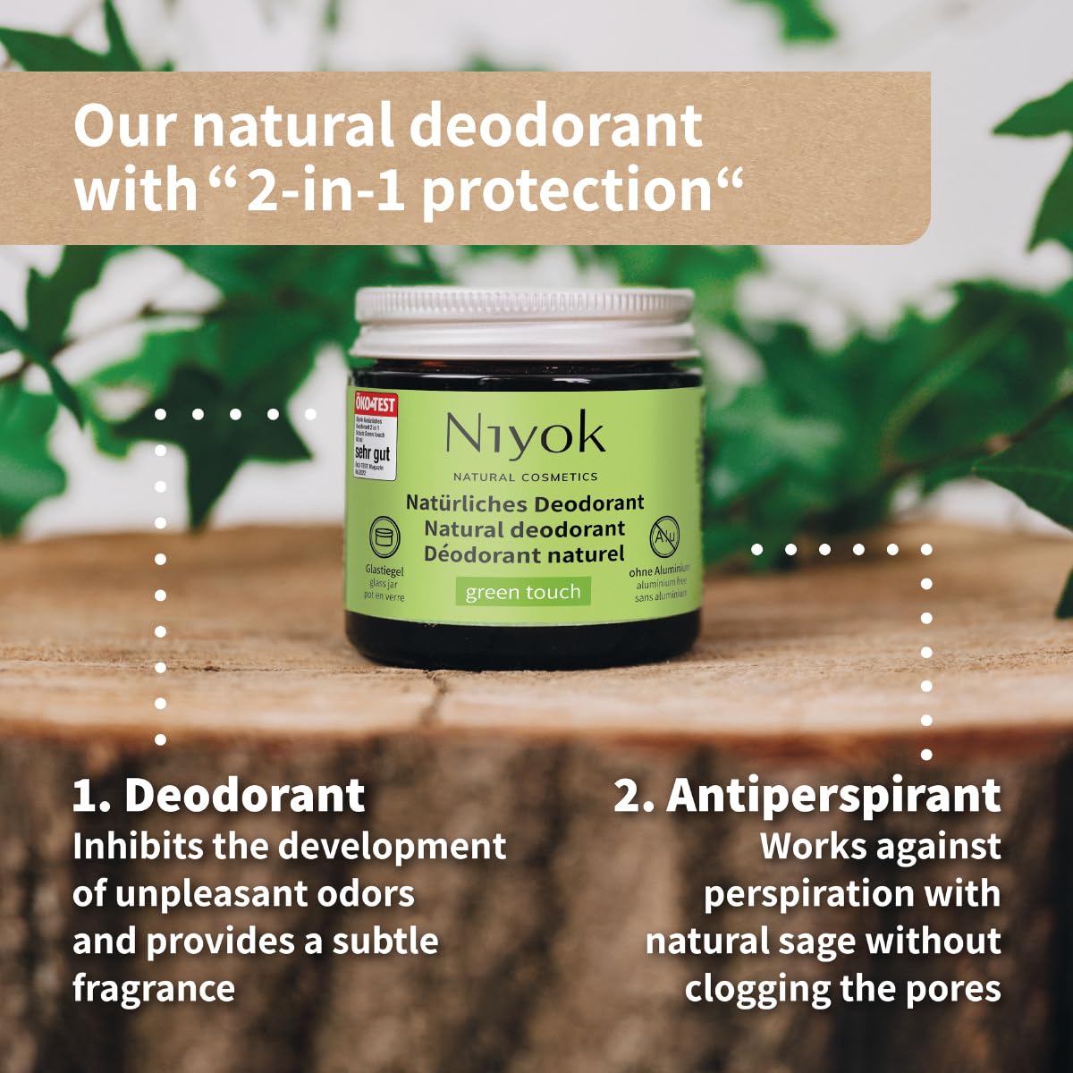 Niyok zinc ricinoleate helps absorb odors for fresh wear.