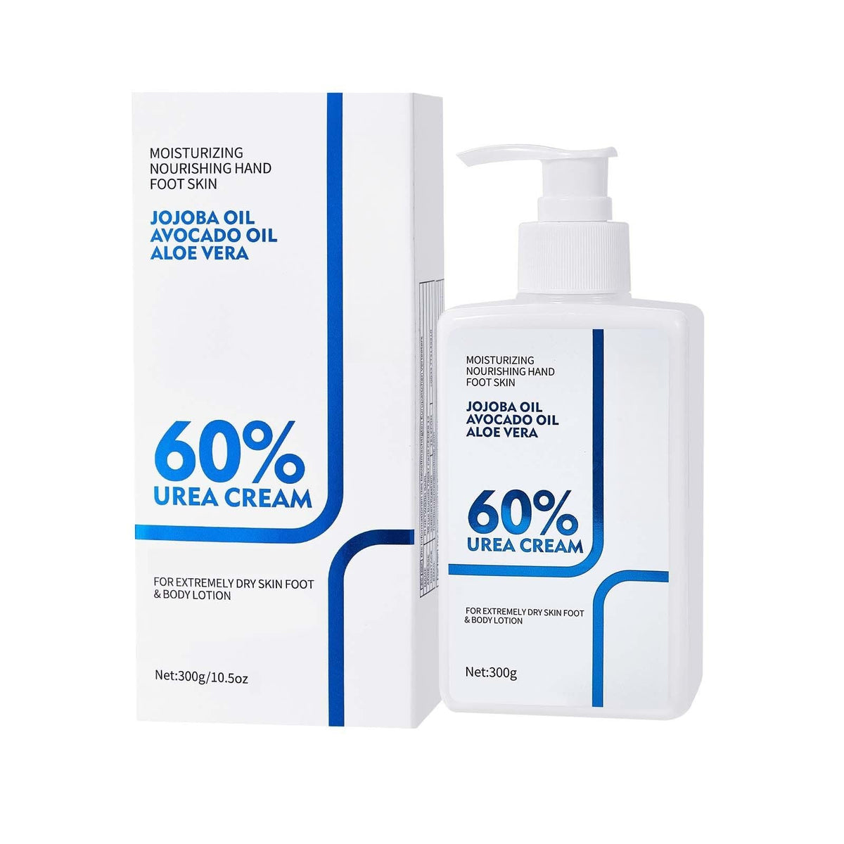 NIZENTA Urea Cream 60 Percent bottle emphasizes deep hydration for extremely dry skin.