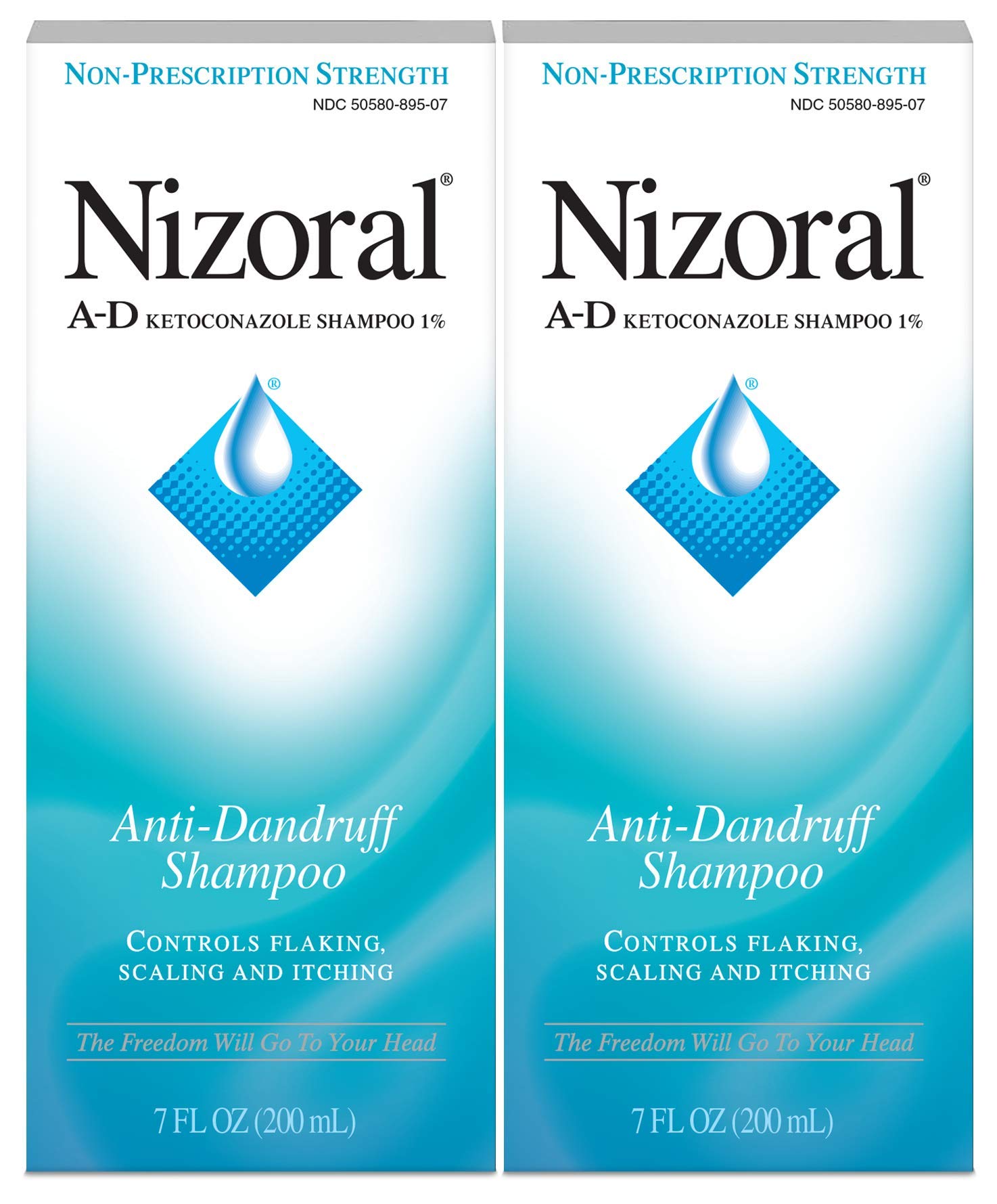 Nizoral A-D value pack 7oz bottle closeup emphasizes compact size
