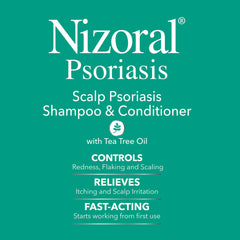 Nizoral psoriasis conditioner bottle showing 2-in-1 care