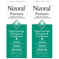 Nizoral psoriasis shampoo bottle with 2in1 formula for scalp relief
