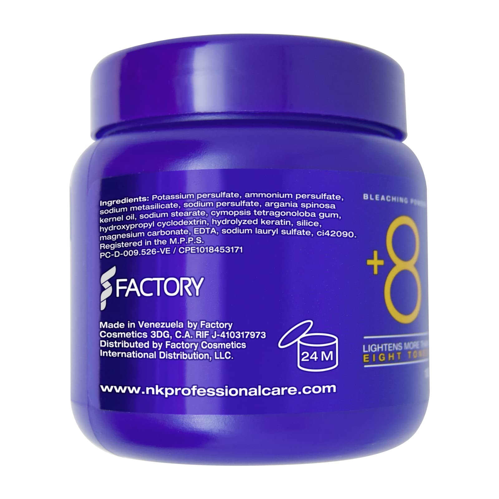 NK Professional Care DiColor Blonde powder close-up showing the blue-violet tint.