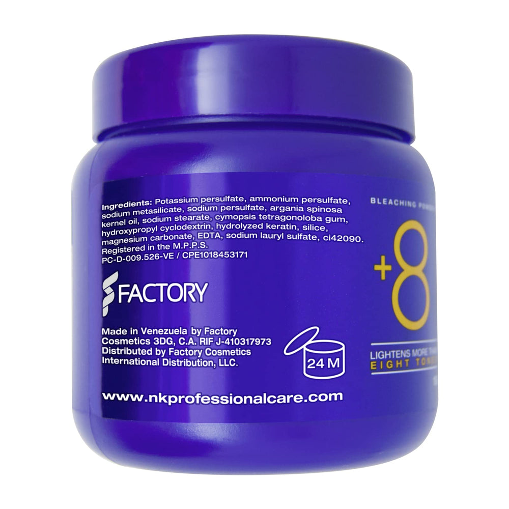 NK Professional Care DiColor Blonde powder close-up showing the blue-violet tint.