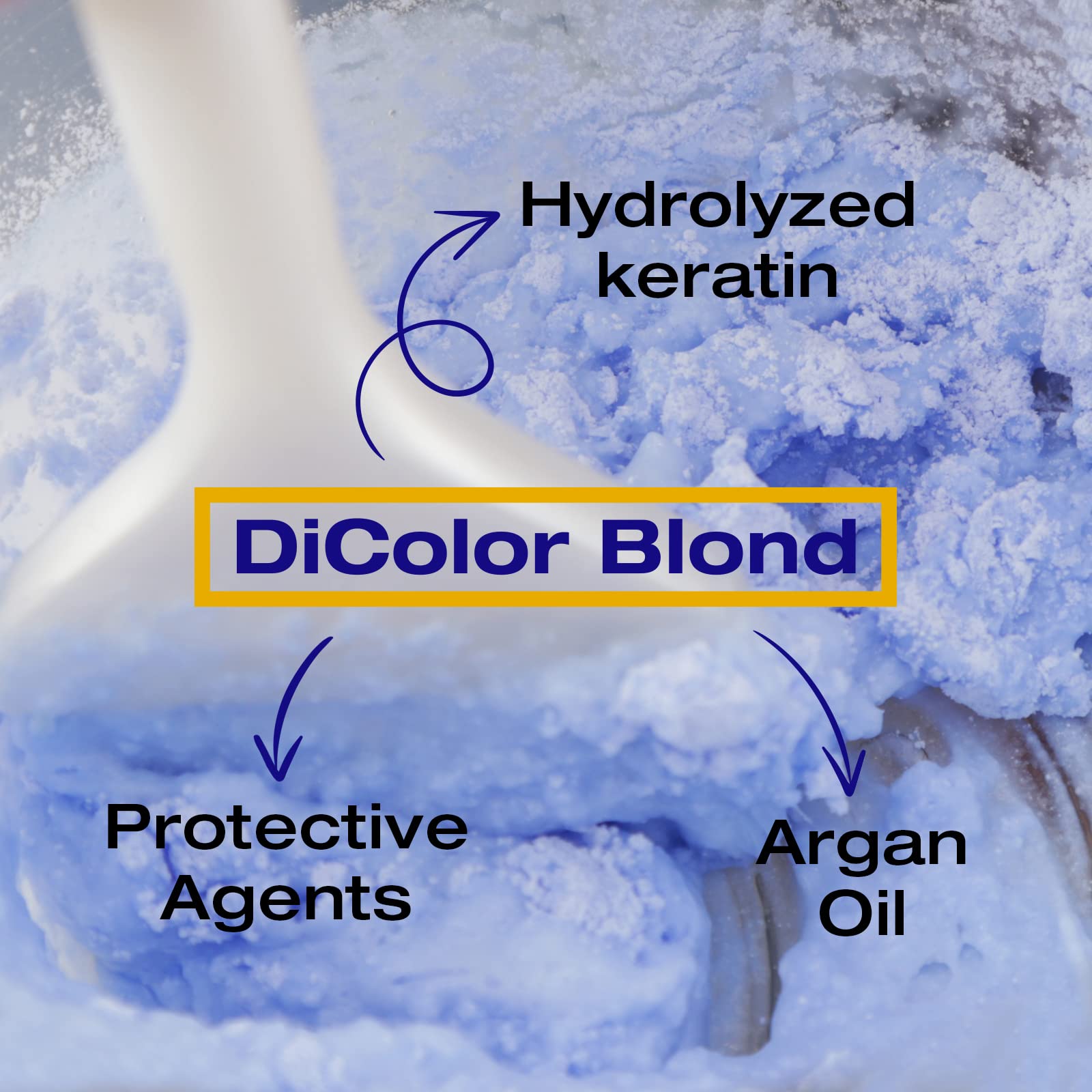 NK Professional Care DiColor Blonde protective agents applied to hair.