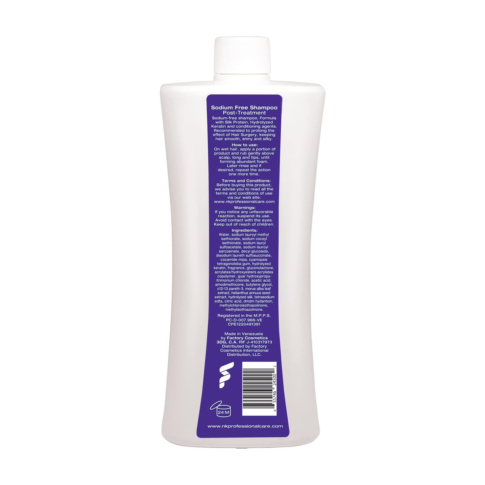 NK Professional Care Step 3 label highlights salt-free formula for gentle cleansing