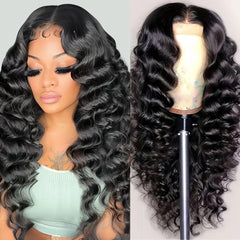 NKTU deep wave lace front wig 22 inch, glueless fit for easy wear