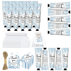Nlicrst blue flower hand cream 50-pack for baby shower favors and gifts.