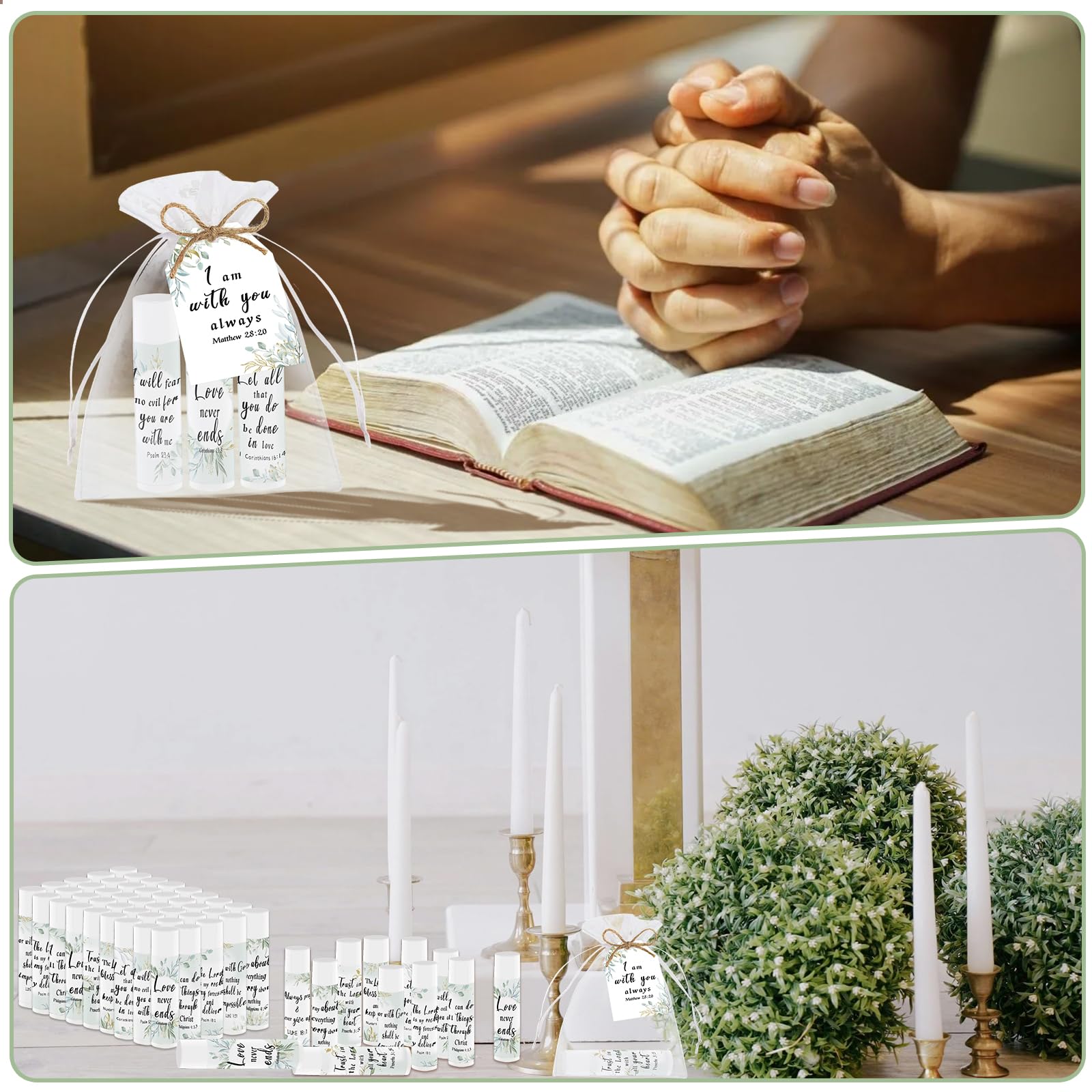 Nlicrst Card label design featuring Bible verses for inspiration