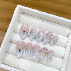 NLSJMP almond size M nails in kit for comfortable wear.
