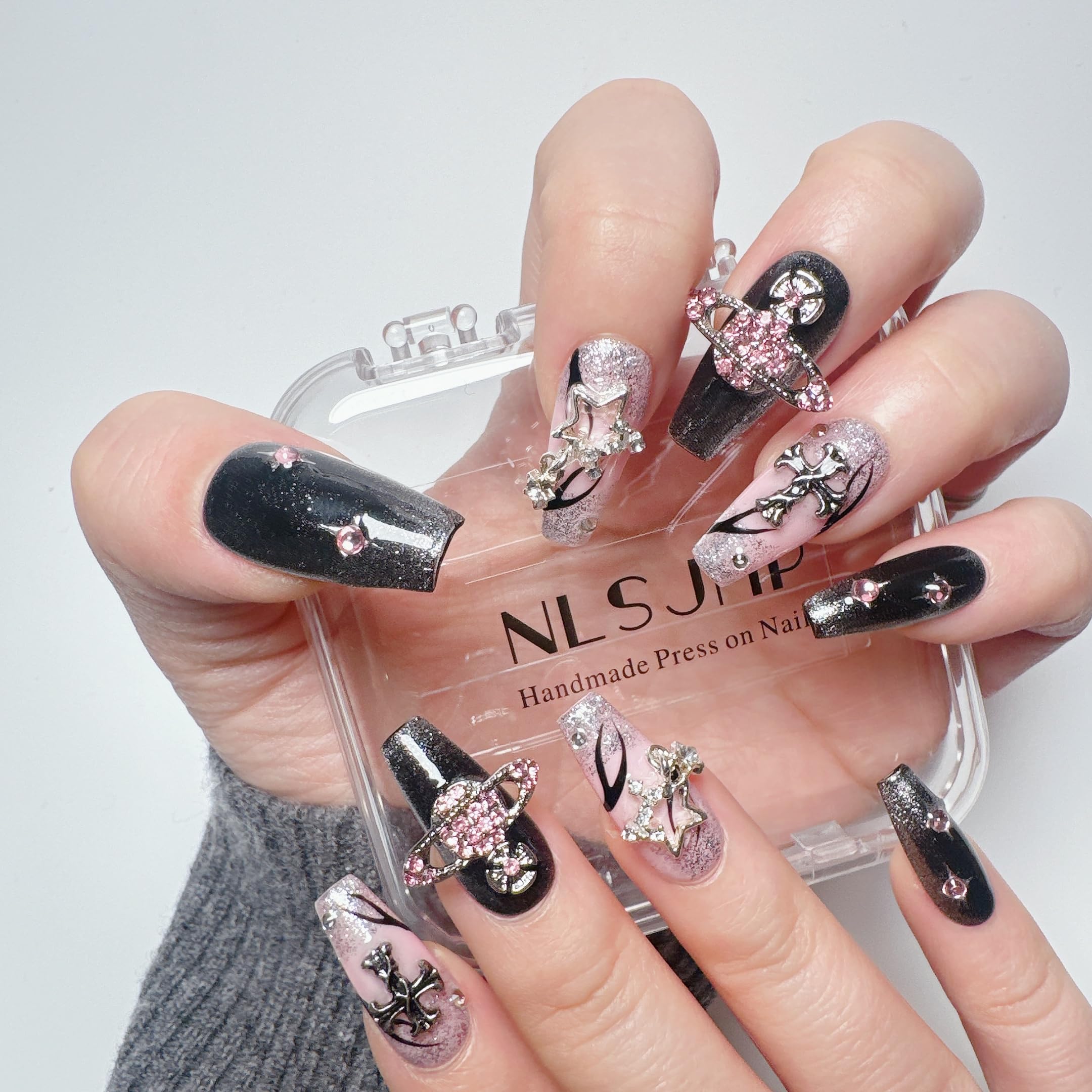 NLSJMP press-on nails 10 pieces for quick, damage-free manicure