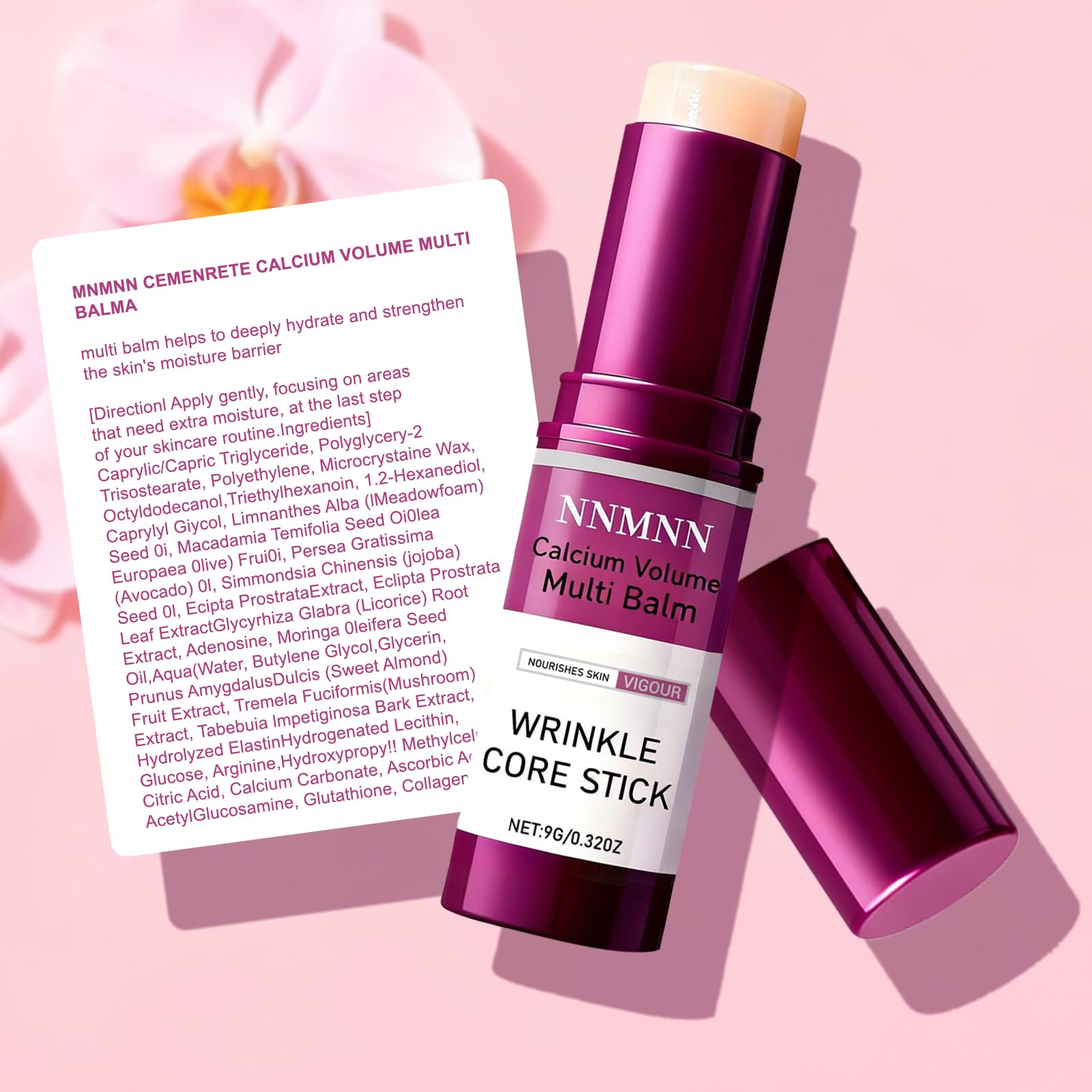 nnmnn Calcium Volume Multi Balm Stick routine application on cheeks or eyelids