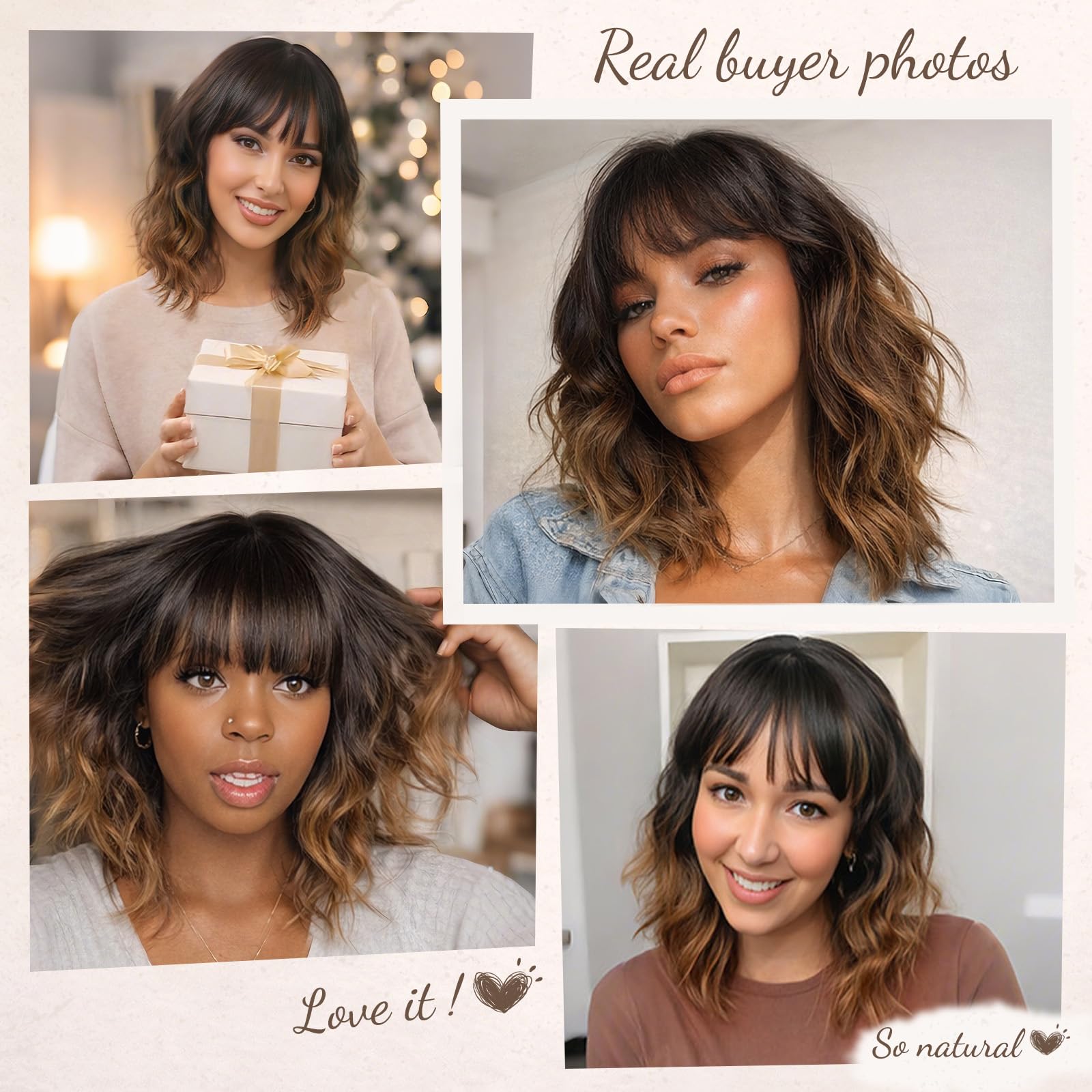 Nnzes brown-to-black gradient wig offering flexible daily wear.