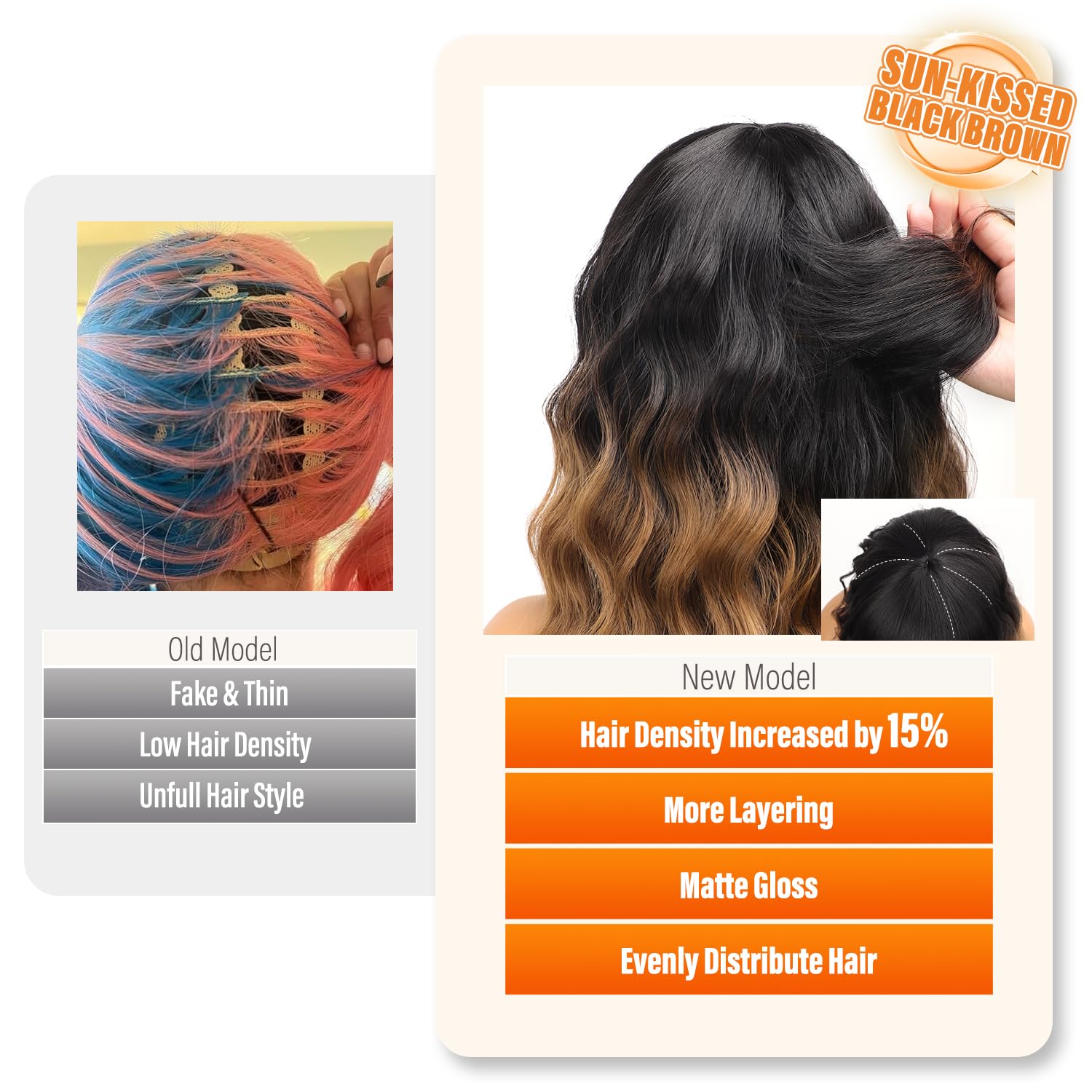 Nnzes comfortable elastic-cap wig with adjustable straps for secure fit.