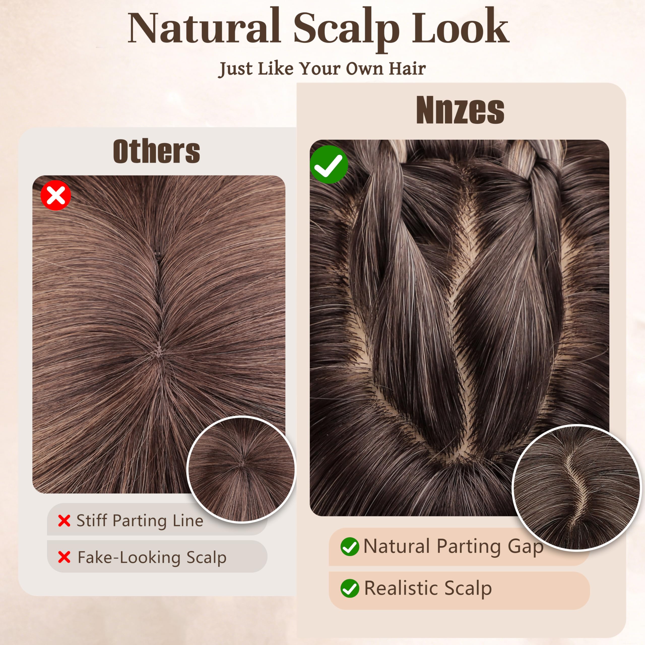 Nnzes Heat-Resistant Synthetic Hair maintains style through heat styling.